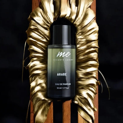 Arabe men fragrance bottle angled view Mecarte Luxury long lasting perfume