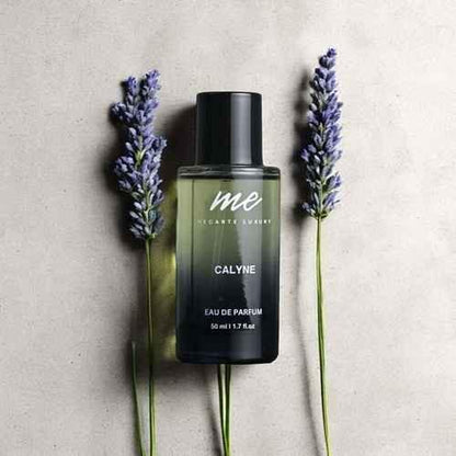 CALYNE by Mecarte Luxury, best travel perfume India with lavender and floral elements.