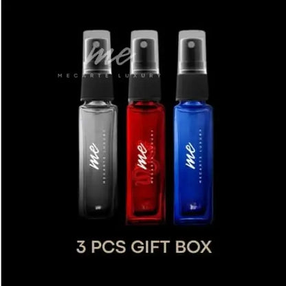 Mini Perfume Gift Box from Mecarte Luxury available at the perfume shop, featuring 3 pcs x 8 ml fragrances.